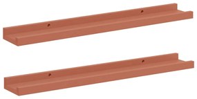 vidaXL Falpolc polcokkal tárolóval 2 pcs Piros 60 x 9 x 3 cm Faanyag