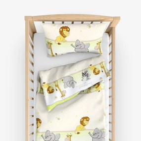 Goldea gyermek pamut ágyneműhuzat kiságyba - szafari 90 x 140 és 40 x 60 cm