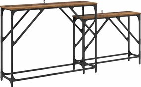 vidaXL Konzolasztal 2 pcs Öreg fa 100 x 28 x 75 cm Faanyag