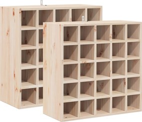 vidaXL Borágas 2 pcs Természetes 56 x 25 x 56 cm Tömör fenyőfa