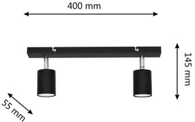 LED Spotlámpa TUNE 2xGU10/4,8W/230V fekete