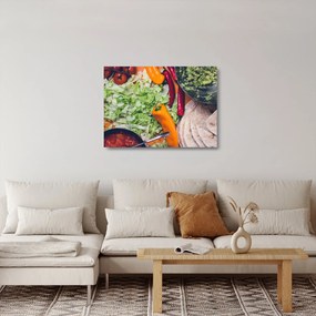Zöldségek képe (üvegen) (70x50 cm)