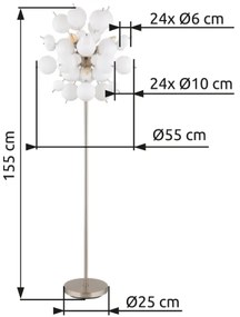 Globo 15633SO - Állólámpa UDO 6xE14/25W/230V fehér