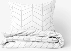 Goldea pamut ágyneműhuzat - cikkcakk fehéren 240 x 220 és 2db 70 x 90 cm