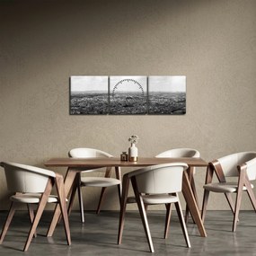 Kép - Házak háztetői Párizsban (órával) (90x30 cm)