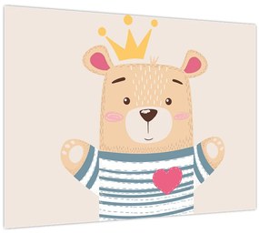 Kép - Teddy maci koronával (70x50 cm)
