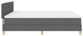 Boxspring ágy matraccal és LED világítással, sötétszürke, 180x200 cm, Szövet