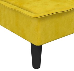 sárga L-alakú bársony kanapéágy 255x140x70 cm