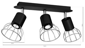Spotlámpa DANTE 3xGU10/25W/230V fekete/fényes króm