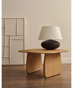 Fekete-fehér asztali lámpa textil búrával (magasság 35 cm) Nessi – Kave Home