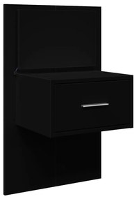 Fekete falra szerelhető éjjeliszekrény LED-világítással