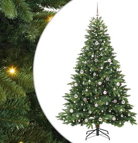 vidaXL Mű karácsonyfa 300 LED-del állvánnyal Zöld 210 cm PE és PVC