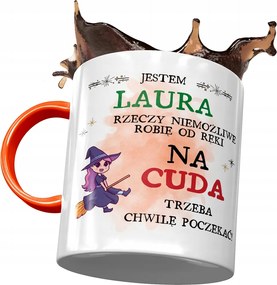 Narancssárga bögre Laura Barátnő Feleség Nyomtatott Fotóval