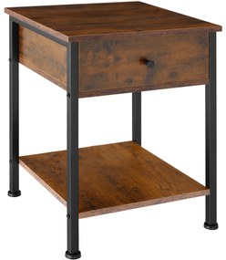 tectake 404698 bradford éjjeliszekrény 40x40x55,5cm - ipari sötét fa