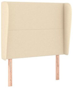 krémszínű szövet fejtámla szárnyakkal 93 x 23 x 118/128 cm