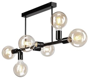 ASTRID mennyezeti lámpa 6xE27/60W/230V fekete, rúdon