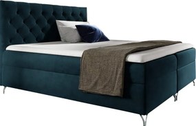 Boxspring ágy, 200x200, sötétkék Velvet szövet, GULIETTE + ajándék