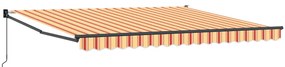 Kézi Behúzható Napernyő Sárga és Narancs 400x300 cm