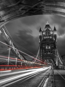 Poszter 30x40cm Hídtorony fénycsíkokkal, Assaf Frank