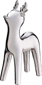 X-MAS kerámia dekor szarvas 18 cm , ezüst