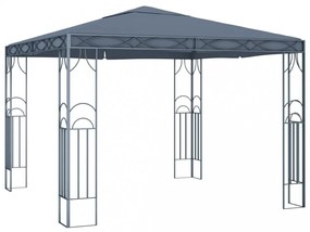 antracitszürke pavilon LED fényfüzérrel 300 x 300 cm