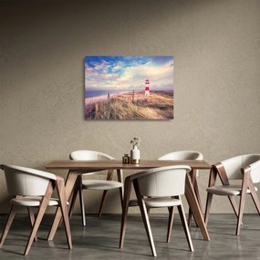 Üveg kép - Vörös világítótorony (70x50 cm)