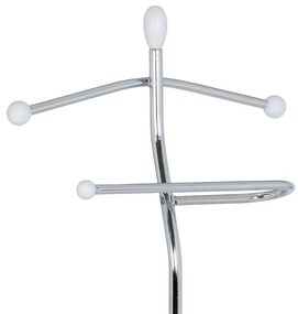 82646 Fehér szobainas, tömör fa és krómozott fém. Teherbírás 6 kg.