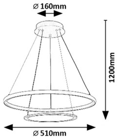 Rabalux 72040 - LED Dimmelhető csillár zsinóron JASERO LED/42W/230V 3000-6500K + távirányító