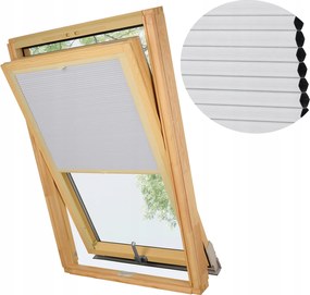 Tetőtéri Redőny Thermo Pliszé Méhsejt Fehér Velux MK06 Ablakhoz