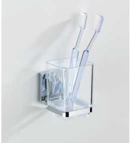 WENKO 22680100 - VACUUM-LOC QUADRO ED pohár 7,5 x 10 cm, ezüst/fényes króm/átlátszó