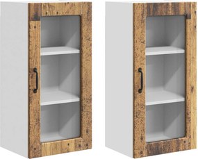 vidaXL Konyhaszekrény 2 pcs Öreg fa 40 x 31 x 80 cm Faanyag