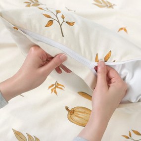 Goldea flanel párnahuzat - őszi tökök és levelek 40 x 40 cm