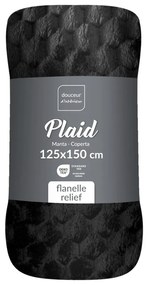 Fekete mikroflanel takaró 125x150 cm Mini Frosty – douceur d'intérieur