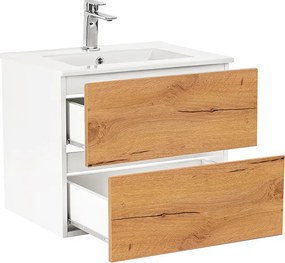 Vario Forte 60 alsó szekrény mosdóval fehér-tölgy