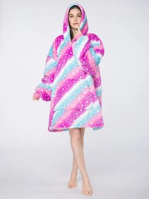 báránybunda hatású kapucnis, ujjas pléd AURORA színes