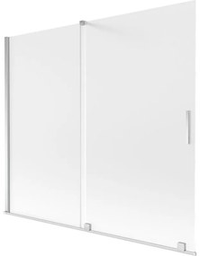 Mexen Velar, 2 szárnyas eltolható kádparaván 180 x 150 cm, 8 mm mattüveg, króm, 896-180-000-31-01