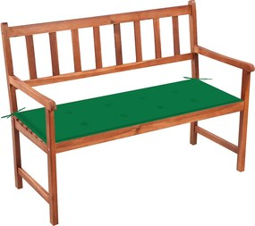 vidaXL tömör akácfa kerti pad párnával 120 cm