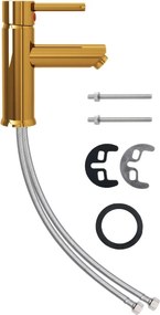 vidaXL aranyszínű fürdőszobai mosdócsaptelep 130 x 176 mm