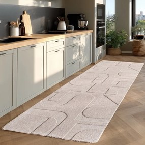 Krémszínű mosható futószőnyeg 80x250 cm Pompei 1614 – Ayyildiz Carpets