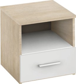 Éjjeliszekrény, 2 db, tölgy sonoma/fehér, GABRIELA