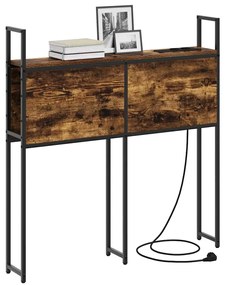 Tárolós Fejtámla Töltő Állomással Füstölt tölgy 100 cm Faanyag