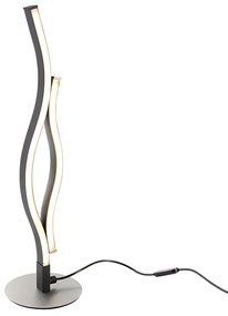 Design tafellamp zwart met zilver incl. LED dimbaar - Blaze