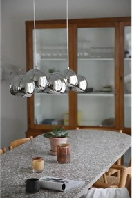 Ezüstszínű fém függőlámpa fém búrával Cupolo – Markslöjd