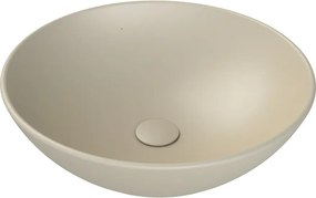 CeraStyle ZERO - PULTRA ültethető - Top Counter - porcelán mosdó - O - MATT BÉZS - Ø 46 cm