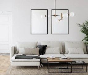 Italux modern függeszték marino fehér fekete sárgaréz itxpnd-9148-4-opal