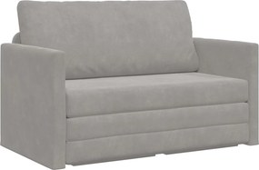 vidaXL Kanapéágy 110cm Világosszürke Bársony