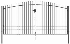 vidaXL kétajtós lándzsahegytetejű kerítéskapu 400 x 249,5 cm