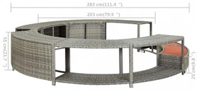 szürke polyrattan jakuzzi-keret
