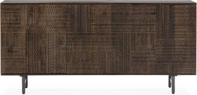 Sötétbarna mangófa komód 160x75x40 cm Kalai – MOME