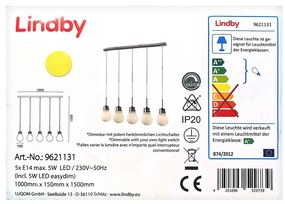 Lindby Lindby - LED Dimmelhető csillár zsinóron BADO 5xLED/5W/230V LW0848